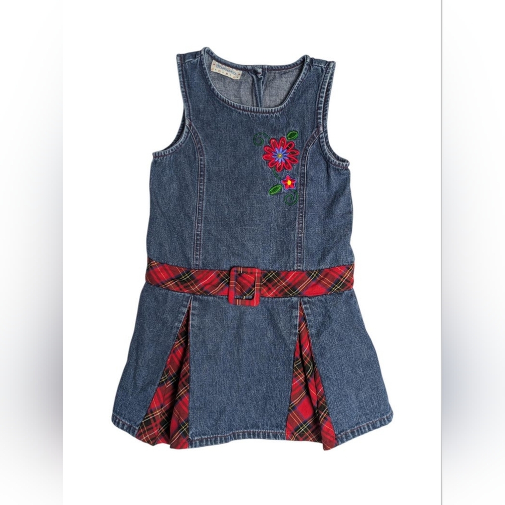 Vintage 90s Samara Size 6 Belted Denim Dress